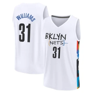 Youth Alondes Williams Brooklyn Nets White Fast Break 2022/23 City Edition Jersey