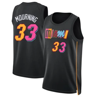 Youth Alonzo Mourning Miami Heat Black Swingman 2021/22 City Edition Jersey