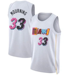 Youth Alonzo Mourning Miami Heat White Swingman 2022/23 City Edition Jersey