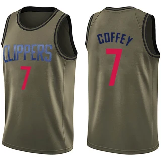 Youth Amir Coffey Los Angeles Clippers Green Swingman Salute to Service Jersey