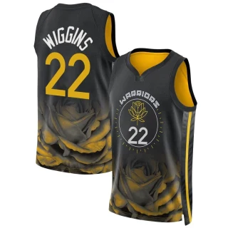 Youth Andrew Wiggins Golden State Warriors Gold Swingman Black 2022/23 City Edition Jersey