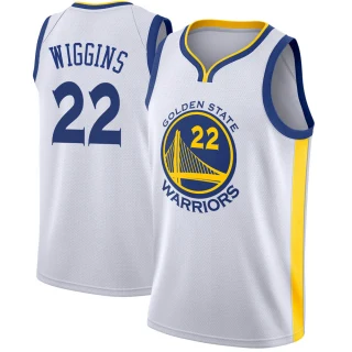 Youth Andrew Wiggins Golden State Warriors Gold Swingman White Jersey - Association Edition