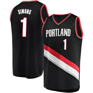 Youth Anfernee Simons Portland Trail Blazers Black Fast Break Jersey - Icon Edition