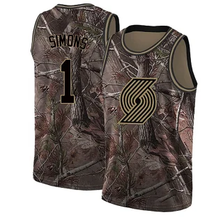 Youth Anfernee Simons Portland Trail Blazers Camo Swingman Realtree Collection Jersey