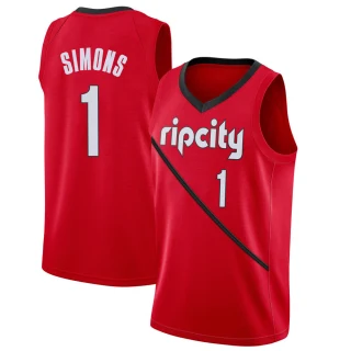 Youth Anfernee Simons Portland Trail Blazers Red Swingman 2018/19 Jersey - Earned Edition