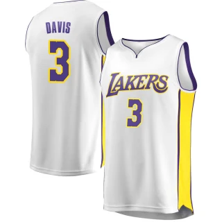 Youth Anthony Davis Los Angeles Lakers White Fast Break Jersey - Association Edition