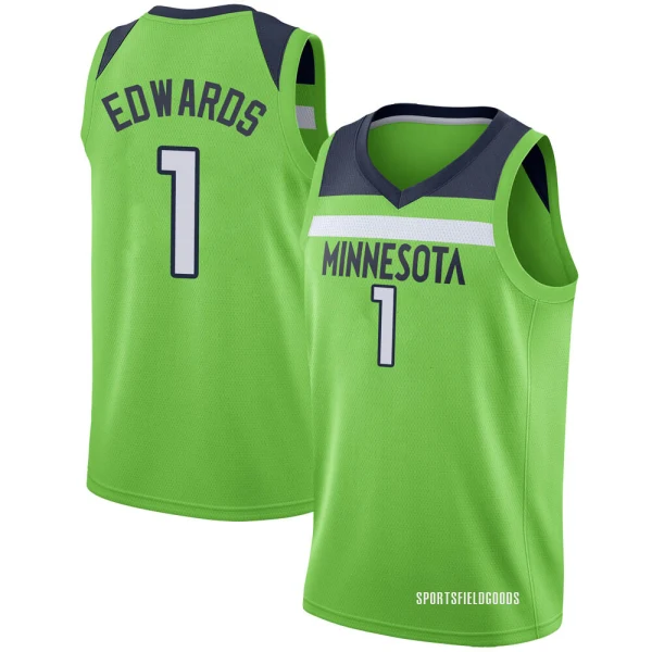 Youth Anthony Edwards Minnesota Timberwolves Green Swingman Jersey - Statement Edition