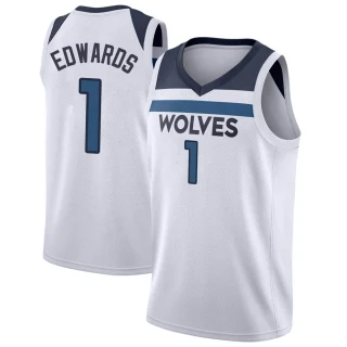 Youth Anthony Edwards Minnesota Timberwolves White Swingman Jersey - Icon Edition
