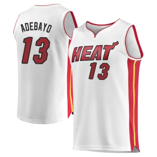 Youth Bam Adebayo Miami Heat White Fast Break Jersey - Association Edition