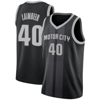 Youth Bill Laimbeer Detroit Pistons Black Swingman 2018/19 Jersey - City Edition