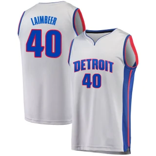 Youth Bill Laimbeer Detroit Pistons Gray Fast Break Alternate Jersey - Statement Edition