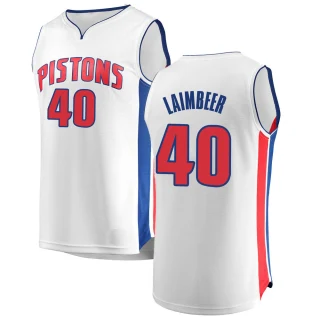 Youth Bill Laimbeer Detroit Pistons White Fast Break Jersey - Association Edition