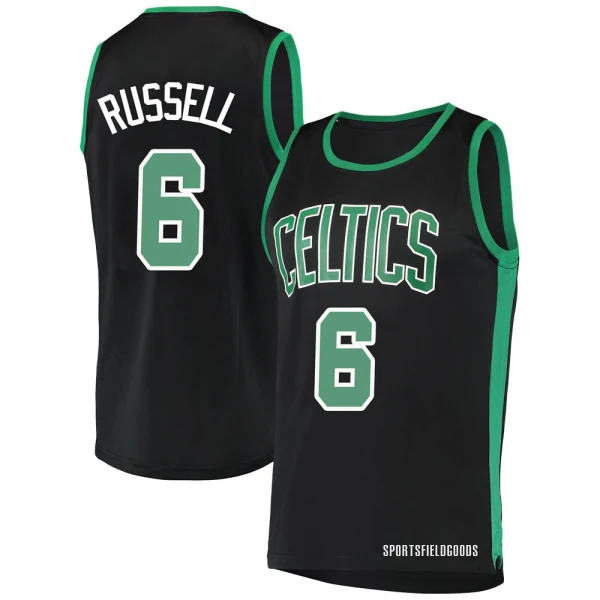 Youth Bill Russell Boston Celtics Black Fast Break Jersey - Statement Edition