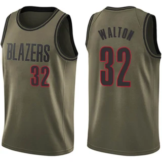 Youth Bill Walton Portland Trail Blazers Green Swingman Salute to Service Jersey