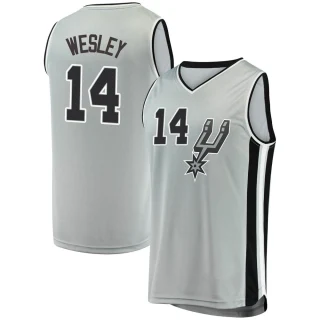Youth Blake Wesley San Antonio Spurs Fast Break Silver Jersey - Statement Edition
