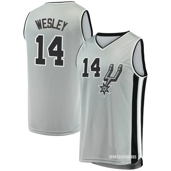 Youth Blake Wesley San Antonio Spurs Fast Break Silver Jersey - Statement Edition