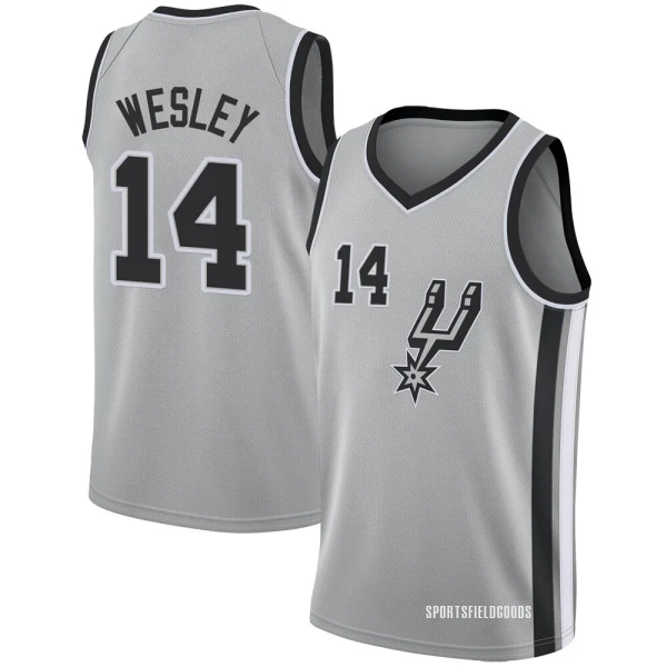 Youth Blake Wesley San Antonio Spurs Swingman Silver Jersey - Statement Edition