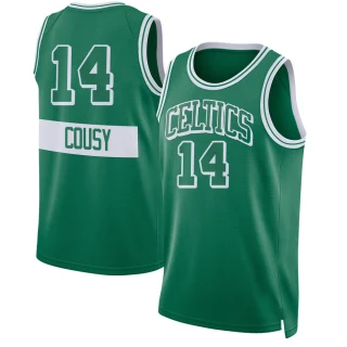 Youth Bob Cousy Boston Celtics Green Swingman Kelly 2021/22 City Edition Jersey