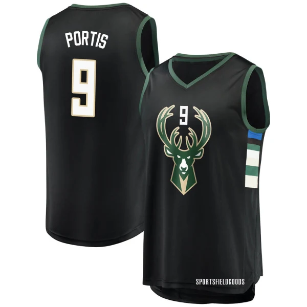 Youth Bobby Portis Milwaukee Bucks Black Fast Break Jersey - Statement Edition