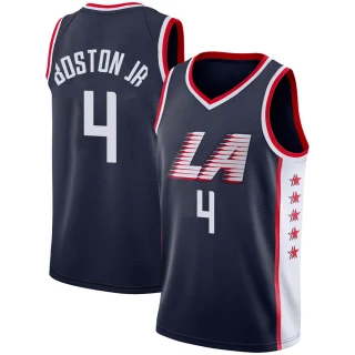 Youth Brandon Boston Jr. Los Angeles Clippers Navy Swingman 2018/19 Jersey - City Edition