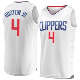 Youth Brandon Boston Jr. Los Angeles Clippers White Fast Break Jersey - Association Edition