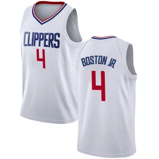 Youth Brandon Boston Jr. Los Angeles Clippers White Swingman Jersey - Association Edition