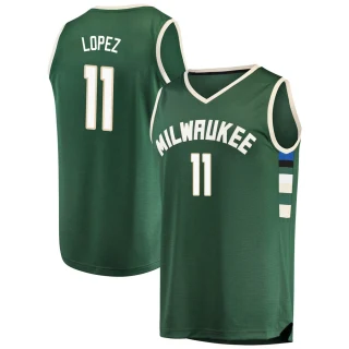 Youth Brook Lopez Milwaukee Bucks Green Fast Break Jersey - Icon Edition