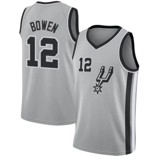 Youth Bruce Bowen San Antonio Spurs Swingman Silver Jersey - Statement Edition
