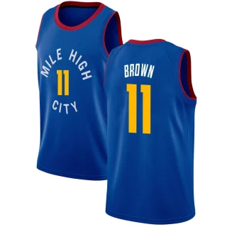 Youth Bruce Brown Denver Nuggets Blue Swingman Jersey - Statement Edition