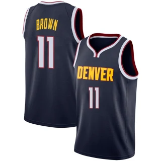 Youth Bruce Brown Denver Nuggets Brown Swingman Navy Jersey - Icon Edition