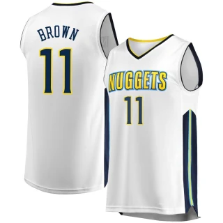 Youth Bruce Brown Denver Nuggets White Fast Break Jersey - Association Edition