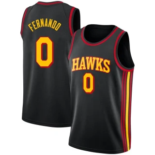 Youth Bruno Fernando Atlanta Hawks Black Swingman Jordan Brand Jersey - Statement Edition