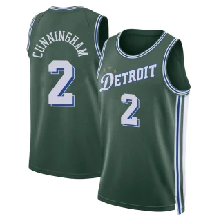 Youth Cade Cunningham Detroit Pistons Green Swingman 2022/23 City Edition Jersey