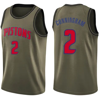 Youth Cade Cunningham Detroit Pistons Green Swingman Salute to Service Jersey
