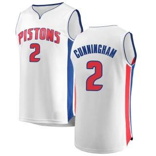 Youth Cade Cunningham Detroit Pistons White Fast Break Jersey - Association Edition