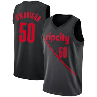 Youth Caleb Swanigan Portland Trail Blazers Black Swingman 2018/19 Jersey - City Edition