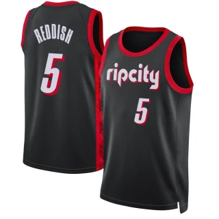 Youth Cam Reddish Portland Trail Blazers Black Swingman 2021/22 Jersey - City Edition