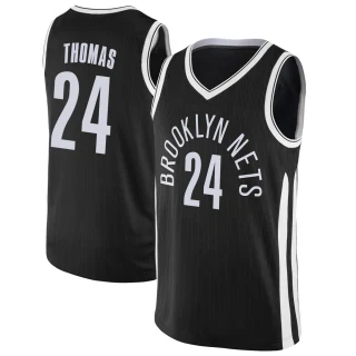 Youth Cam Thomas Brooklyn Nets Black Swingman Jersey - City Edition