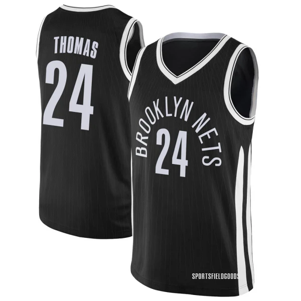 Youth Cam Thomas Brooklyn Nets Black Swingman Jersey - City Edition