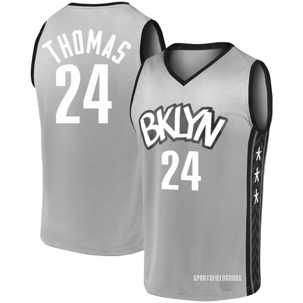 Youth Cam Thomas Brooklyn Nets Gray Fast Break 2019/20 Jersey - Statement Edition