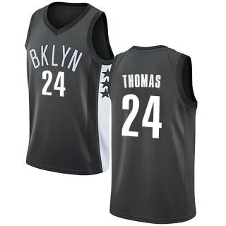 Youth Cam Thomas Brooklyn Nets Gray Swingman Jersey - Statement Edition