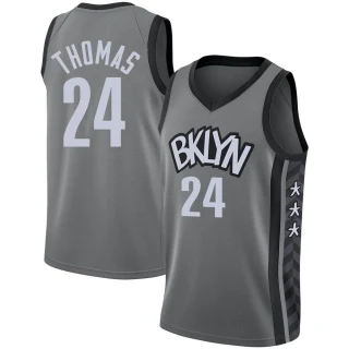 Youth Cam Thomas Brooklyn Nets Gray Swingman Jordan Brand 2020/21 Jersey - Statement Edition