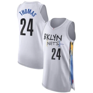 Youth Cam Thomas Brooklyn Nets White Authentic 2022/23 City Edition Jersey