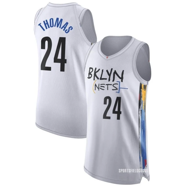 Youth Cam Thomas Brooklyn Nets White Authentic 2022/23 City Edition Jersey