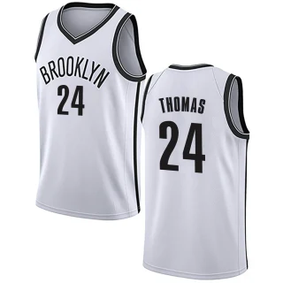 Youth Cam Thomas Brooklyn Nets White Swingman Jersey - Association Edition