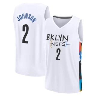 Youth Cameron Johnson Brooklyn Nets White Fast Break 2022/23 City Edition Jersey