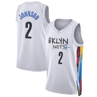 Youth Cameron Johnson Brooklyn Nets White Swingman 2022/23 City Edition Jersey