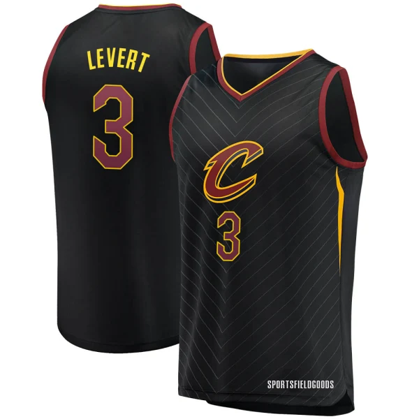 Youth Caris LeVert Cleveland Cavaliers Black Fast Break Jersey - Statement Edition