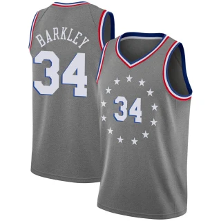 Youth Charles Barkley Philadelphia 76ers Gray Swingman 2018/19 Jersey - City Edition