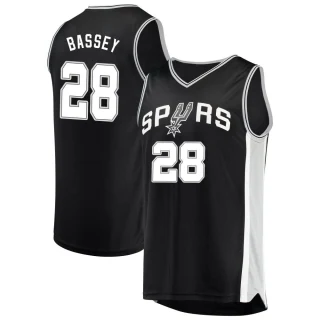 Youth Charles Bassey San Antonio Spurs Black Fast Break Jersey - Icon Edition